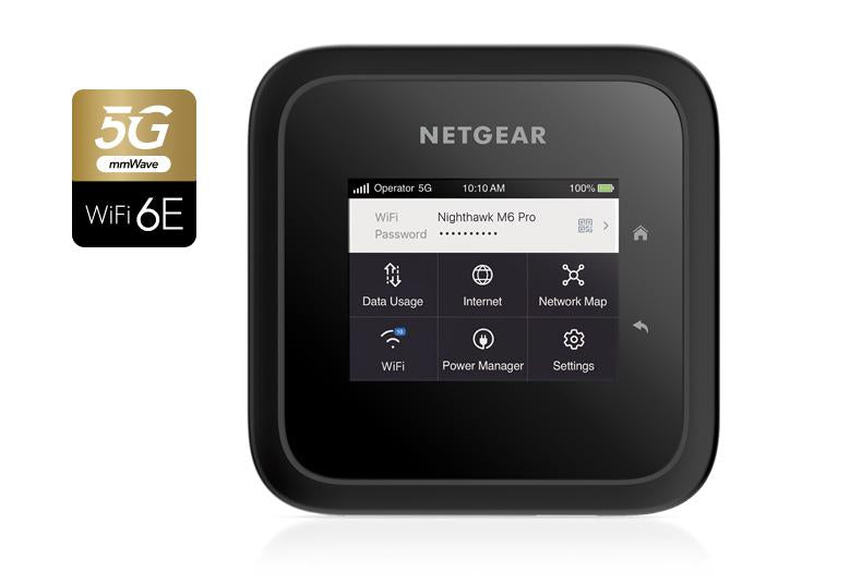 Nighthawk® M6 Pro 5G mmWave WiFi 6E Mobile Hotspot Router, Up to 8Gbps, Unlocked【Free extra battery (MHBTRM5) for Nighthawk M6 router】