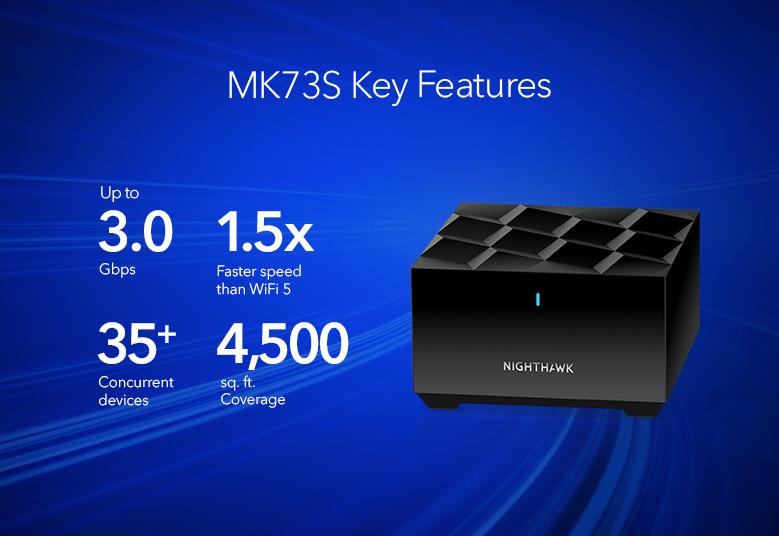 Nighthawk 雙頻 WiFi 6 Mesh系統  (MK73S)