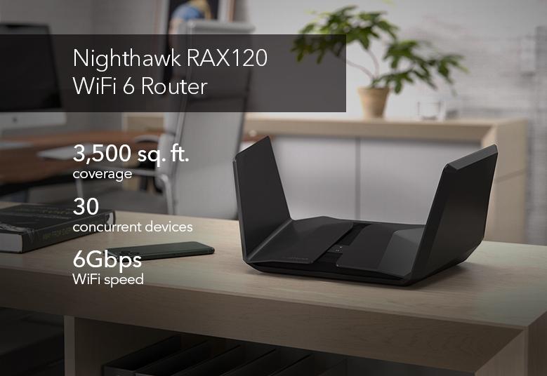 Nighthawk ® 12-Stream雙頻WiFi 6 路由器 (RAX120)