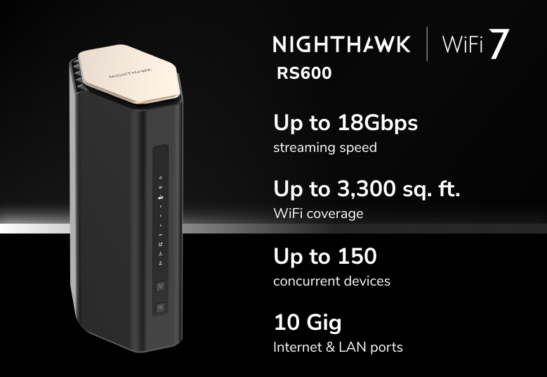 BE18000 無線路由器 (RS600) Nighthawk WiFi 7 三頻路由器 18Gbps