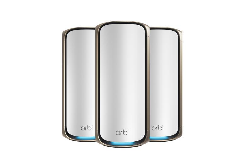 Orbi 970系列四頻WiFi 7 Mesh系統, 白色版，3件裝 (RBE973S)