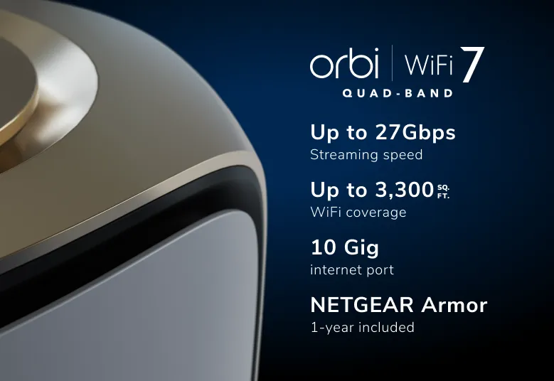 Orbi 970系列四頻WiFi 7 Mesh 系統，白色版，路由器(RBE971S)