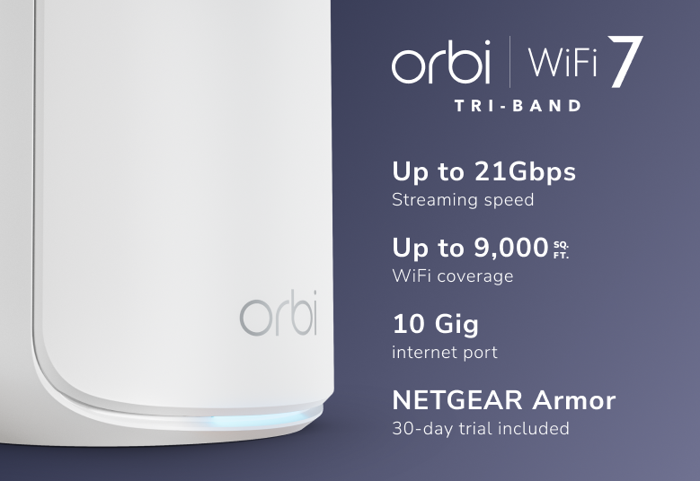 Orbi 870 系列三頻 WiFi 7 Mesh 3 件裝 (RBE873)