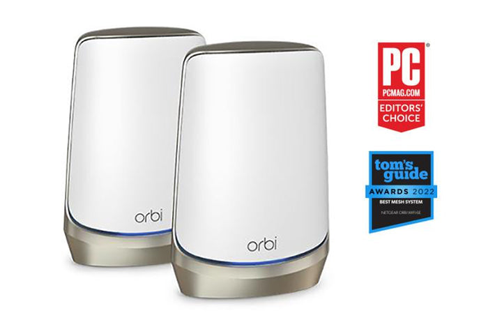 Orbi 960系列四頻WiFi 6E Mesh系統，白色版，2件裝 (RBKE962)
